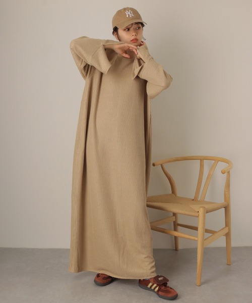 wide sleeve oversize knit dress /オーバーサイズ ロング ニット