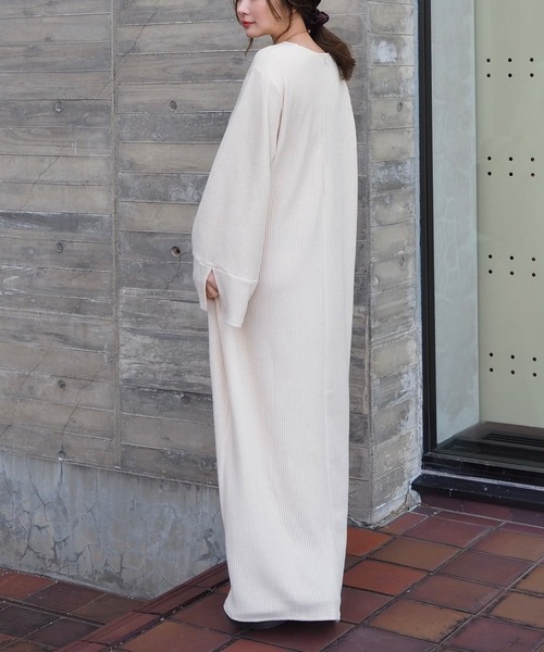 セール】wide sleeve oversize knit dress /オーバーサイズ ロング