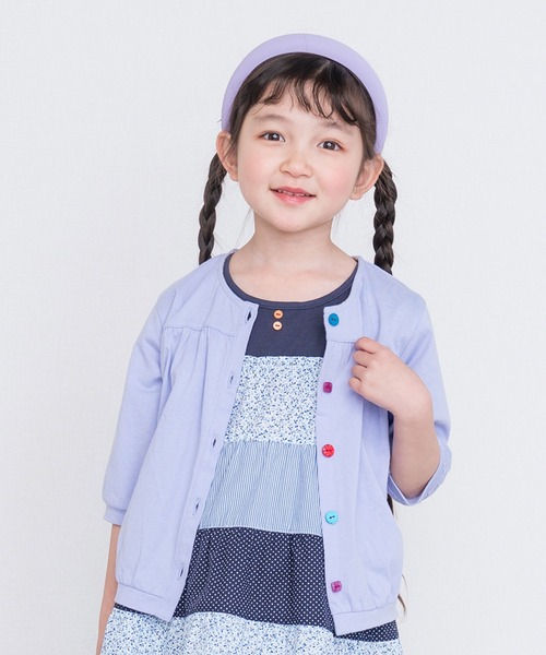 RAGMART（ラグマート）の「カーディガン 七分袖（カーディガン/ボレロ・キッズ・ピンク/イエロー/パープル・130cm/120cm/110cm/100cm）」の2枚目の写真