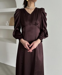 aity（アイティ）の「サテンVネックタックフレアドレス 結婚式 二次会 成人式 同窓会 パーティードレス オケージョンドレス お呼ばれワンピース（ドレス）」