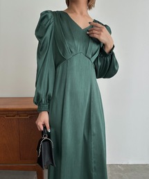 aity（アイティ）の「サテンVネックタックフレアドレス 結婚式 二次会 成人式 同窓会 パーティードレス オケージョンドレス お呼ばれワンピース（ドレス）」