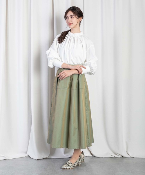 RAW FUDGE（ローファッジ）の「タックパフスリーブブラウス（シャツ/ブラウス・レディース・ブラック/サックスブルー/オフホワイト・M）」の6枚目の写真