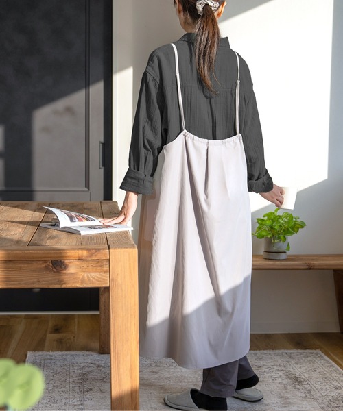 週末限定値下げutatane older ワンピース　エプロンワンピース　セット エプロン・ワンピース[緑・グリーン・カーキ]｜長袖｜メイド・アリスに