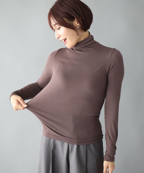Ehre style(エーレスタイル)の「どの色が好き?気分上げインナー(Tシャツ/カットソー・レディース・ブラウン/グリーン/ボルドー/チャコールグレー・FREE)」の12枚目の写真