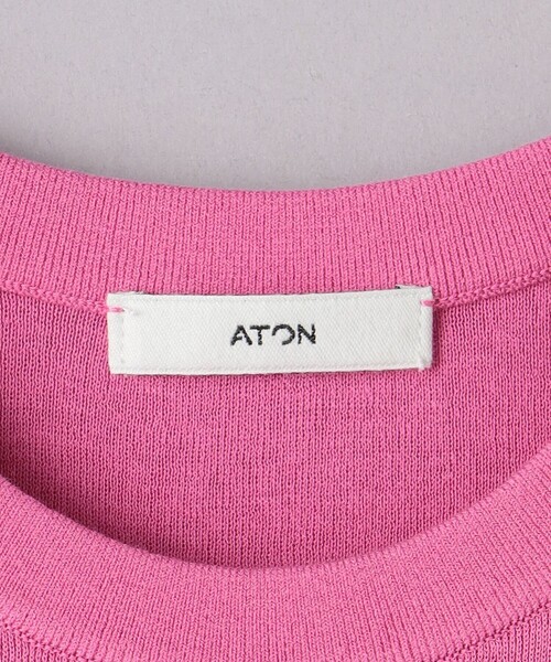 ATON（エイトン）の「＜ATON＞ FIT クルーネック プルオーバー（Tシャツ/カットソー・レディース・ピンク/モカ・02(38)）」の8枚目の写真