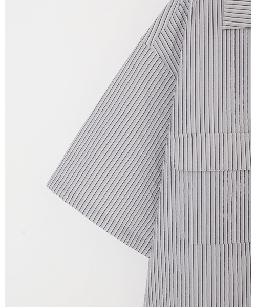 THOUSAND MILE(サウザンドマイル)の「【THOUSAND MILE】SHORT SLEEVE SHIRT STRIPE/ショートスリーブシャツ ストライプ(シャツ/ブラウス・メンズ・グレー系その他/ブルー系その他・SMALL/MEDIUM/LARGE/X-LARGE)」の8枚目の写真