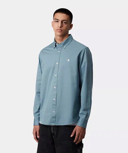 Carhartt WIP(カーハートダブリューアイピー)の「【Carhartt WIP】L/S MADISON SHIRT I023339(シャツ/ブラウス・メンズ・グレー/ホワイト/ブラック/ライトブルー/ネイビー・M/L/XL)」の4枚目の写真