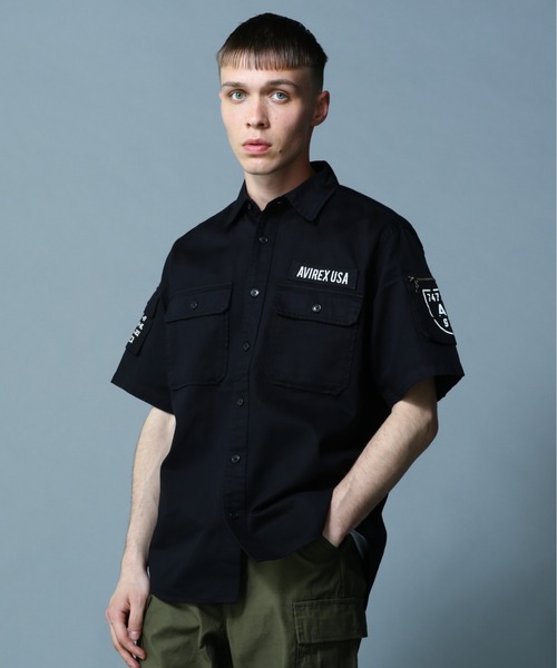 【3/26まで】AVIREX 【PDW】ベンチレーション システムシャツ　半袖 BASIC FATIGUE SHORT SLEEVE SHIRT / ベーシック ファティーグ