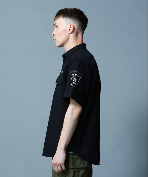 AVIREX（アヴィレックス）の「BASIC FATIGUE SHORT SLEEVE SHIRT / ベーシック ファティーグ 半袖シャツ / AVIREX / アヴィレックス（シャツ/ブラウス・メンズ・ブラック/ホワイト系その他/オリーブ/カーキ/グレー系カモフラージュ/ホワイト/ネイビー・LARGE/XX-LARGE/MEDIUM/X-LARGE）」の14枚目の写真