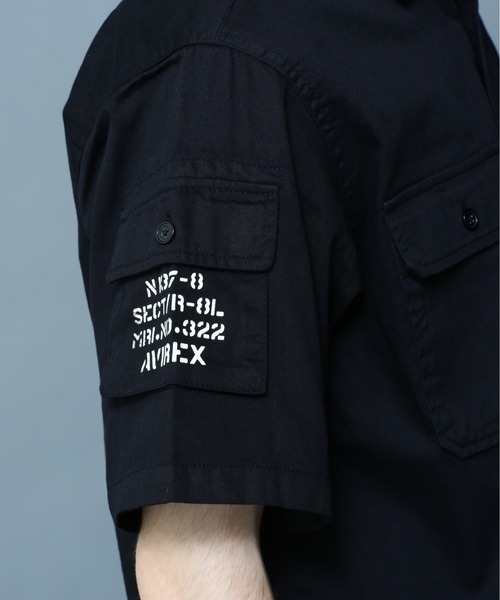 AVIREX（アヴィレックス）の「BASIC FATIGUE SHORT SLEEVE SHIRT / ベーシック ファティーグ 半袖シャツ / AVIREX / アヴィレックス（シャツ/ブラウス・メンズ・ブラック/ホワイト系その他/オリーブ/カーキ/グレー系カモフラージュ/ホワイト/ネイビー・LARGE/XX-LARGE/MEDIUM/X-LARGE）」の19枚目の写真