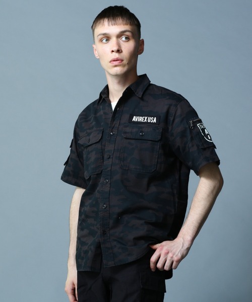 【3/26まで】AVIREX 【PDW】ベンチレーション システムシャツ　半袖 BASIC FATIGUE SHORT SLEEVE SHIRT / ベーシック ファティーグ