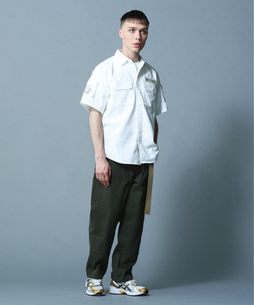 AVIREX（アヴィレックス）の「BASIC FATIGUE SHORT SLEEVE SHIRT / ベーシック ファティーグ 半袖シャツ / AVIREX / アヴィレックス（シャツ/ブラウス・メンズ・ブラック/ホワイト系その他/オリーブ/カーキ/グレー系カモフラージュ/ホワイト/ネイビー・LARGE/XX-LARGE/MEDIUM/X-LARGE）」の9枚目の写真