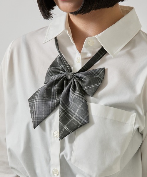 WEGO（ウィゴー）の「WEGO/チェックスクールリボン（蝶ネクタイ・レディース・ホワイト系その他3/ブラック系その他2/ブラック系その他3/グレー系その他2/ブルー系その他2/ブルー系その他3/パープル系その他2/ホワイト系その他2/その他1/その他2/その他3/パープル系その他3/レッド系その他2/グレー系その他3/その他6/ブラウン系その他3/レッド系その他3/ベージュ系その他2/その他5/ブラウン系その他2/その他4・FREE）」の5枚目の写真
