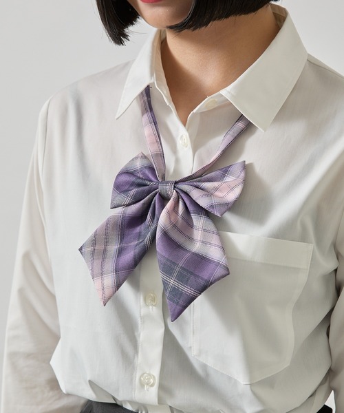 WEGO（ウィゴー）の「WEGO/チェックスクールリボン（蝶ネクタイ・レディース・ホワイト系その他3/ブラック系その他2/ブラック系その他3/グレー系その他2/ブルー系その他2/ブルー系その他3/パープル系その他2/ホワイト系その他2/その他1/その他2/その他3/パープル系その他3/レッド系その他2/グレー系その他3/その他6/ブラウン系その他3/レッド系その他3/ベージュ系その他2/その他5/ブラウン系その他2/その他4・FREE）」の12枚目の写真