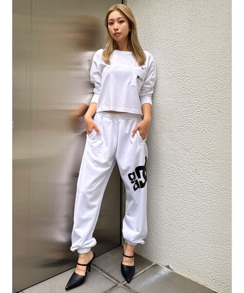 GYDA - ジェイダ　ロキシー　セットアップ　フリーサイズ　スエット　スウェット　パンツ　白 GYDA×DC stargyda MOTIF スウェットパンツ（スウェットパンツ