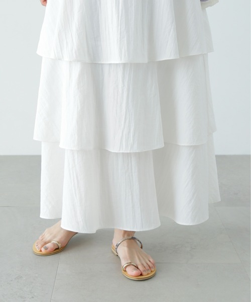 N.(N. Natural Beauty Basic)(エヌエヌナチュラルビューティーベーシック)の「ミルフィーユスカート(スカート・レディース・オフホワイト/ブラック・MEDIUM/SMALL)」の16枚目の写真