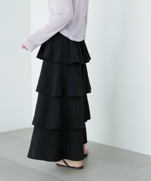 N.(N. Natural Beauty Basic)(エヌエヌナチュラルビューティーベーシック)の「ミルフィーユスカート(スカート・レディース・オフホワイト/ブラック・MEDIUM/SMALL)」の18枚目の写真