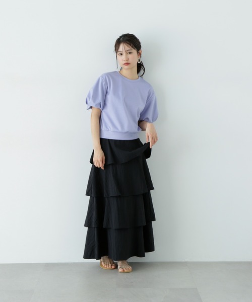 N.(N. Natural Beauty Basic)(エヌエヌナチュラルビューティーベーシック)の「ミルフィーユスカート(スカート・レディース・オフホワイト/ブラック・MEDIUM/SMALL)」の22枚目の写真