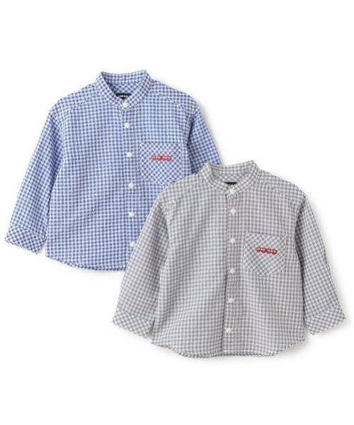 kladskap（クレードスコープ）の「電車バンドカラー長袖シャツ（シャツ/ブラウス・キッズ・グレー/ブルー・120cm/100cm/110cm/90cm/130cm）」の7枚目の写真