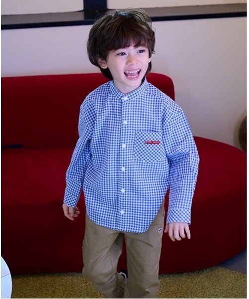 kladskap（クレードスコープ）の「電車バンドカラー長袖シャツ（シャツ/ブラウス・キッズ・グレー/ブルー・120cm/100cm/110cm/90cm/130cm）」の3枚目の写真