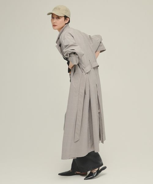 eL（エル）の「【eL】Spring Long Coat/290072（トレンチコート・レディース・チェック/ベージュ・FREE）」の14枚目の写真
