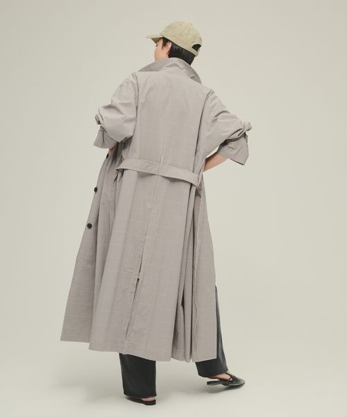 eL（エル）の「【eL】Spring Long Coat/290072（トレンチコート・レディース・チェック/ベージュ・FREE）」の15枚目の写真