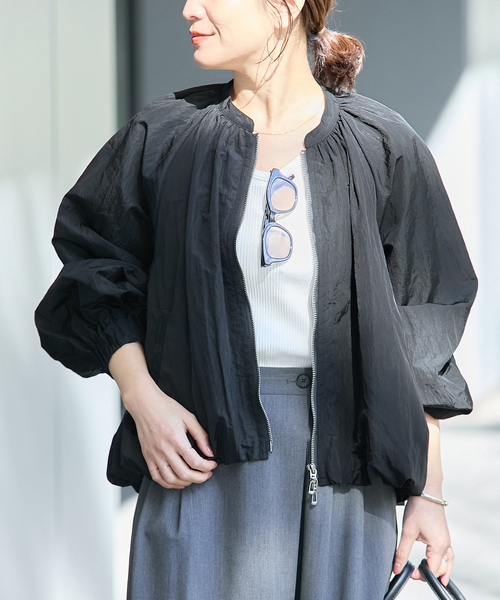 【ジャーナルスタンダードレサージュ】スタンドブルゾン カーキ 美品 2025年最新】journal standard L'essage ジャンパー・ブルゾンの