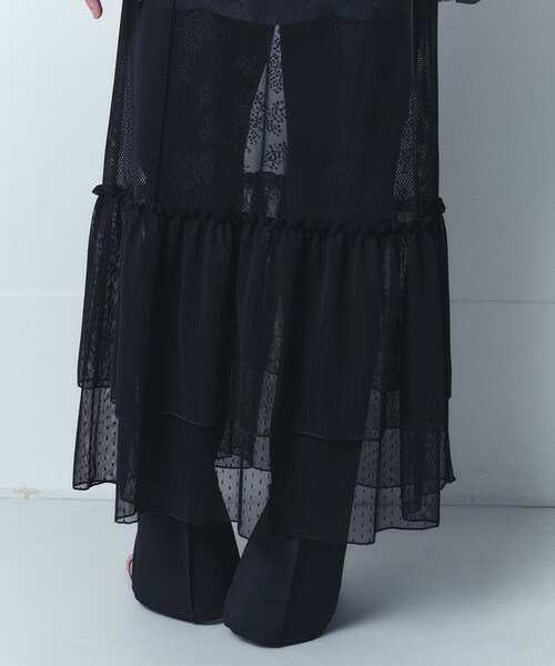 CODE A（コードエー）の「tulle lace cami dress（ワンピース・レディース・ホワイト/ブラック・00）」の11枚目の写真