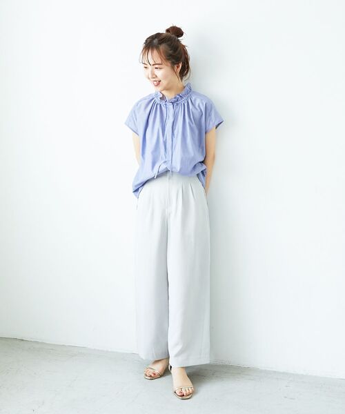 le.coeur blanc(ルクールブラン)の「《手洗い可能》タンブラーブッチャータックワイドパンツ(その他パンツ・レディース・ネイビー/チャコールグレー/ライトグレー・36/38)」の11枚目の写真