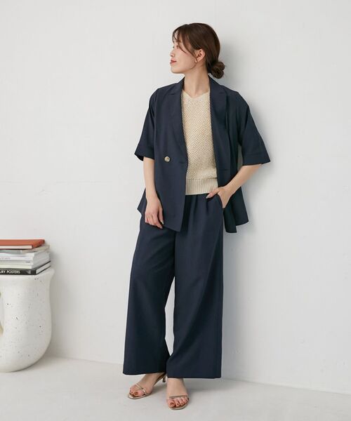 le.coeur blanc(ルクールブラン)の「《手洗い可能》タンブラーブッチャータックワイドパンツ(その他パンツ・レディース・ネイビー/チャコールグレー/ライトグレー・36/38)」の21枚目の写真