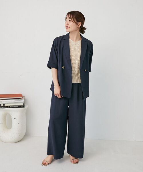 le.coeur blanc(ルクールブラン)の「《手洗い可能》タンブラーブッチャータックワイドパンツ(その他パンツ・レディース・ネイビー/チャコールグレー/ライトグレー・36/38)」の22枚目の写真