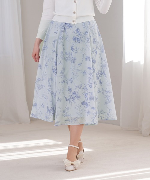 新品英国王室御用達オースチンリード花柄スカート可愛いスカート定価42900円 Aletta vita スカート フレア 花柄 フラワー モノトーン 大人 柄