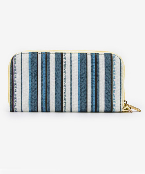 Le Sportsac ティールグリーン ストライプ 長財布 TECH WALLET WRISTLET ティールグリーンストライプ（財布