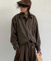 ヘリンボーンチェック ワークシャツ