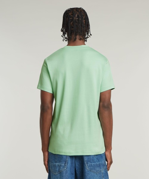 G-STAR(ジースター)の「OLD SKOOL LOGO T-SHIRT/クラシックブランドロゴTシャツ(Tシャツ/カットソー・メンズ・ライトグレー/グリーン系その他・X-LARGE/SMALL/MEDIUM/LARGE/X-SMALL)」の4枚目の写真