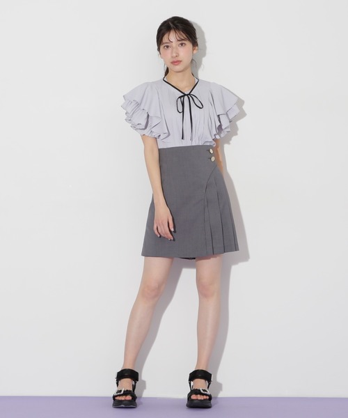JILL by JILL STUART（ジルバイジルスチュアート）の「◇フロントタックフレアスリーブブラウス（シャツ/ブラウス・レディース・ブルー/ホワイト/ピンク・FREE）」の9枚目の写真
