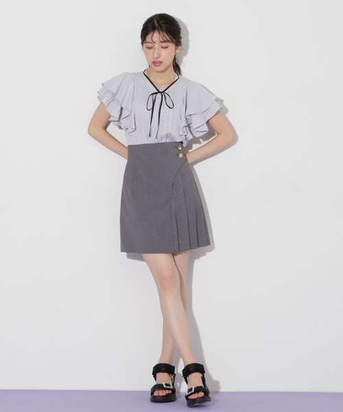 JILL by JILL STUART（ジルバイジルスチュアート）の「◇フロントタックフレアスリーブブラウス（シャツ/ブラウス・レディース・ブルー/ホワイト/ピンク・FREE）」の10枚目の写真