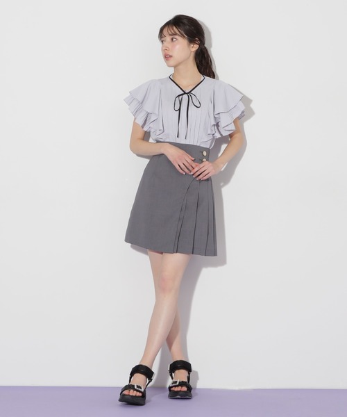 JILL by JILL STUART（ジルバイジルスチュアート）の「◇フロントタックフレアスリーブブラウス（シャツ/ブラウス・レディース・ブルー/ホワイト/ピンク・FREE）」の12枚目の写真