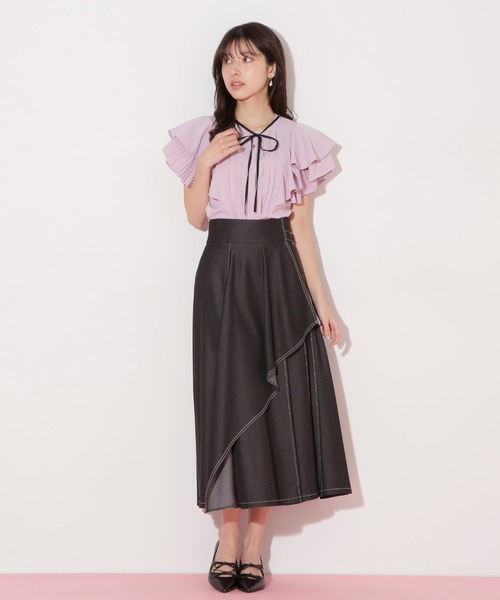 JILL by JILL STUART（ジルバイジルスチュアート）の「◇フロントタックフレアスリーブブラウス（シャツ/ブラウス・レディース・ブルー/ホワイト/ピンク・FREE）」の22枚目の写真