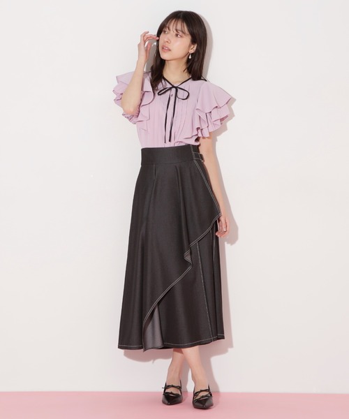 jill by jillstuart フロントタックフレアスリーブブラウス JILL by JILL STUART｜フロントタックフレアスリーブブラウス