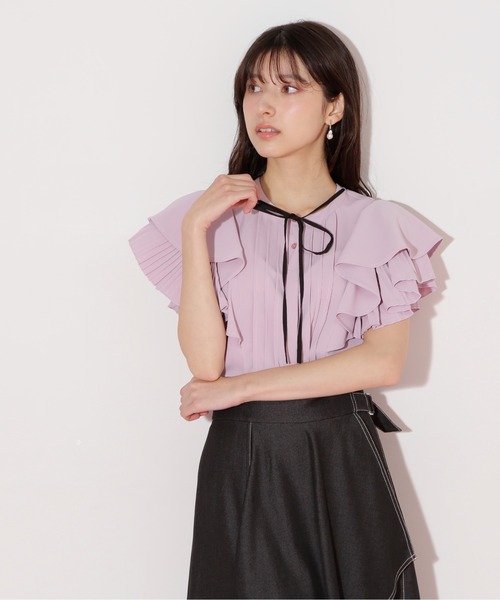 JILL by JILL STUART（ジルバイジルスチュアート）の「◇フロントタックフレアスリーブブラウス（シャツ/ブラウス・レディース・ブルー/ホワイト/ピンク・FREE）」の16枚目の写真