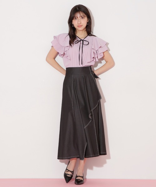JILL by JILL STUART（ジルバイジルスチュアート）の「◇フロントタックフレアスリーブブラウス（シャツ/ブラウス・レディース・ブルー/ホワイト/ピンク・FREE）」の19枚目の写真