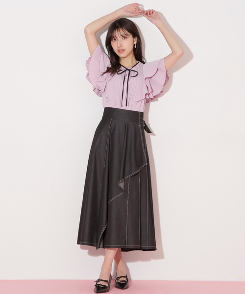 JILL by JILL STUART（ジルバイジルスチュアート）の「◇フロントタックフレアスリーブブラウス（シャツ/ブラウス・レディース・ブルー/ホワイト/ピンク・FREE）」の21枚目の写真