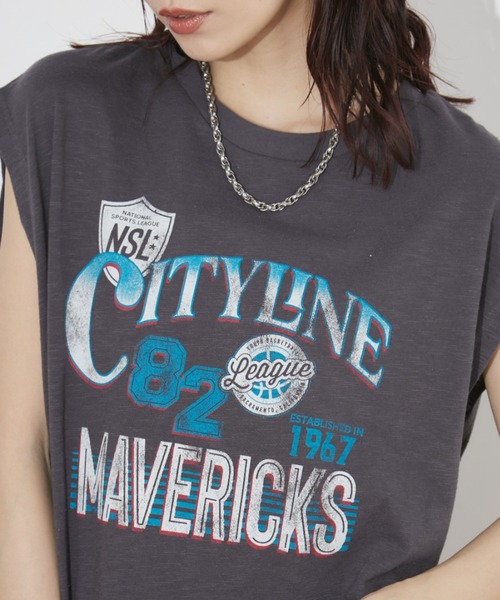 Auntie Rosa Holiday(アンティローザホリデー)の「ルーズロゴノースリTEE(Tシャツ/カットソー・レディース・チャコールグレー/オフホワイト・FREE)」の2枚目の写真