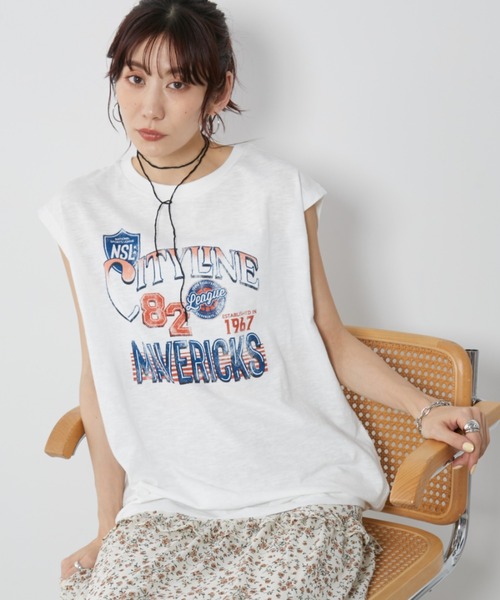 Auntie Rosa Holiday(アンティローザホリデー)の「ルーズロゴノースリTEE(Tシャツ/カットソー・レディース・チャコールグレー/オフホワイト・FREE)」の11枚目の写真