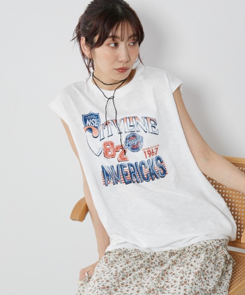 Auntie Rosa Holiday(アンティローザホリデー)の「ルーズロゴノースリTEE(Tシャツ/カットソー・レディース・チャコールグレー/オフホワイト・FREE)」の12枚目の写真
