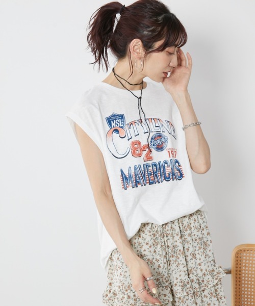 Auntie Rosa Holiday(アンティローザホリデー)の「ルーズロゴノースリTEE(Tシャツ/カットソー・レディース・チャコールグレー/オフホワイト・FREE)」の13枚目の写真