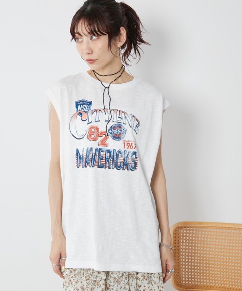 Auntie Rosa Holiday(アンティローザホリデー)の「ルーズロゴノースリTEE(Tシャツ/カットソー・レディース・チャコールグレー/オフホワイト・FREE)」の14枚目の写真
