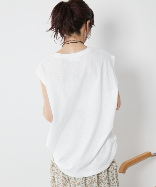 Auntie Rosa Holiday(アンティローザホリデー)の「ルーズロゴノースリTEE(Tシャツ/カットソー・レディース・チャコールグレー/オフホワイト・FREE)」の16枚目の写真