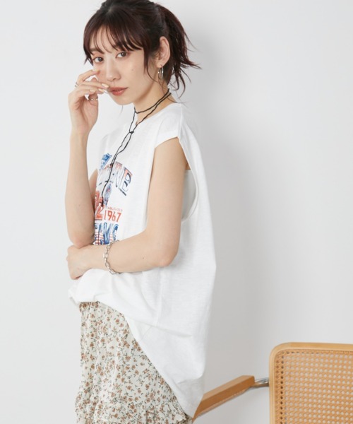 Auntie Rosa Holiday(アンティローザホリデー)の「ルーズロゴノースリTEE(Tシャツ/カットソー・レディース・チャコールグレー/オフホワイト・FREE)」の15枚目の写真